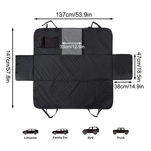 1PC Winter Dog Seat Cover for Back Seat, Waterproof with Mesh Window, Scratch Prevent Anti-slip Dog Car Hammock, Standard