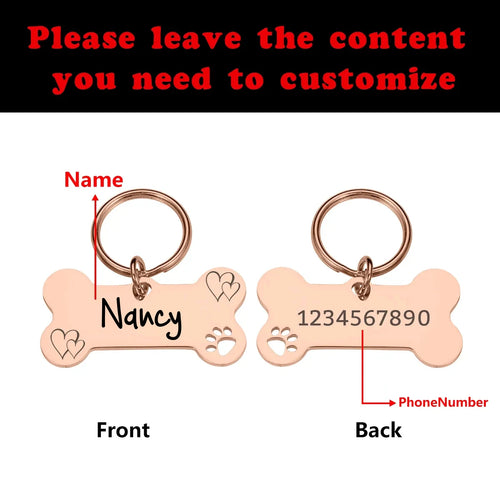 1pc Creative love Customized Name Personalized Dog Tags Customized Dog Collar With Name For Puppy